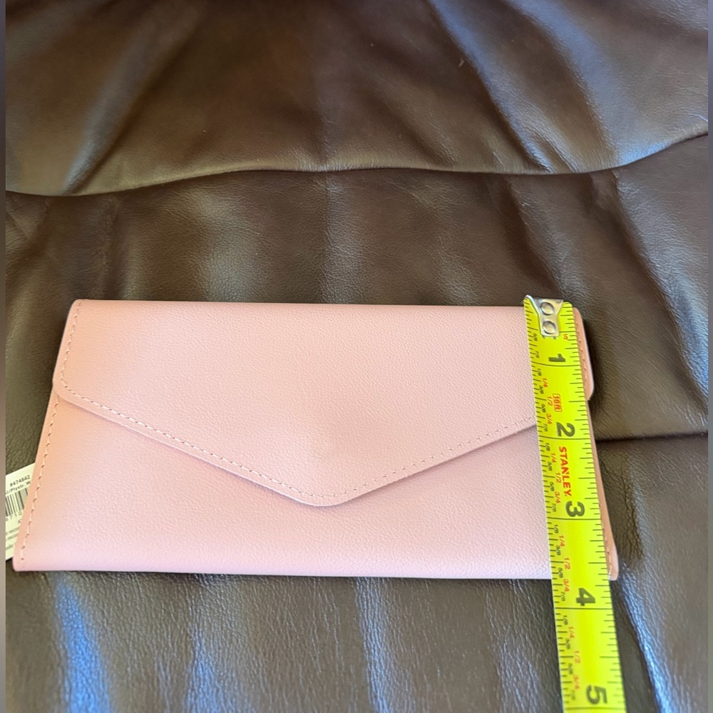 Avenue 9 Pink Women's Slim Wallet with snap and zippered pouch. NWT - Picture 2 of 6